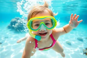 Snorkelsæt til børn - barn der snorkler